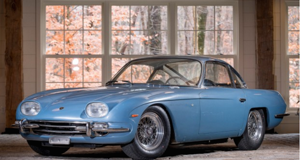 Lamborghini 350 GT de 1966 (lot n°124). (copyright archives AgrippA mediA /// archives Gooding & Company)